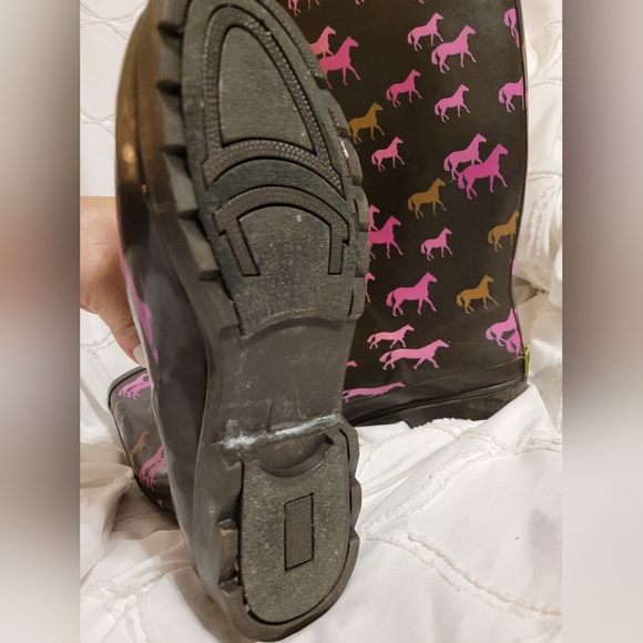 Western Chief tall Cute Horse Espresso rain boots Size 7 - Picture 2 of 5